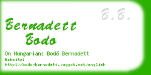 bernadett bodo business card